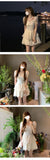 Kukombo  Vintage Elegant Mini Dress Women Short Sleeve Lace Fairy Party Dress Evening Beach Style Black One Piece Dress Korea 2022 Summer
