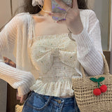 Kukombo Sweet Elegant Fairy Straps Dress Women Summer Vintage Party Midi Dresses Female Korean Fashion Bow Beach Backless Dress 2022 New