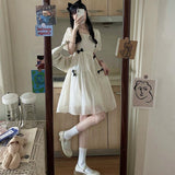 Kukombo Hstar French Square Neck Puff Sleeve Dress Women Mesh Bow Loose Long Summer New Purple Dresses Female Traf Платье Женское Robe