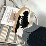 Kukombo Graduation Gift Big Sale  Women Sneakers Black Brown Canvas Platform Korean 2022 New Spring Design Sports Flat Casual Shoes Fashion Athletic Rubber