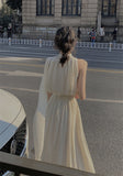 Kukombo 2022 Summer Elegant Vintage Dress Women White Design Party Slim One Piece Dress Koraen Casual Fairy White Beach Sleeveless Dress
