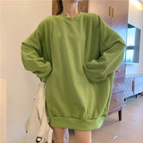 Kukombo No Hat Hoodies Women O-Neck Solid Simple Pocket Plus Velvet Comfortable Warm Basic Leisure Spring Autumn All-Match Chic Thick