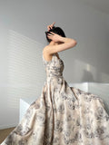 Kukombo Summer 2023 Sleevless Elegant Evening Party Dress Woman Frech Vintage Floral Midi Dress Casual Korea Fashion Sundress Beach Chic
