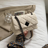 Back To College 2023 Embroidery Thread Small PU Leather Crossbody Bags For Women Hit Women's Luxury Branded Trending Chain Shoulder Handbags