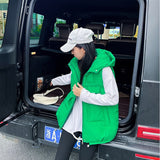 Kukombo Women Down Jacket Ultra-Thin Autumn And Winter New Loose Sleeveless Light Vest Down Padded Jacket Short Allmatch Trend Coat