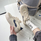 Kukombo Graduation Gift Big Sale  Japanese White Platform Flat Women's Sneakers Spring 2022 New Sports Canvas Vulcanize Casual Shoes Korean Tennis Running