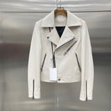 Cyber Monday Sales Natural Leather Women Coat Lambskin Leather Bomber Biker Jacket Long Sleeves 100% Sheepskin Leather Coat H41
