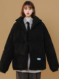 Parker Women New Winter Pink Corduroy Oversize Niche Design Sense Of American Loose Casual Coat Cotton Jacket