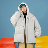 Kukombo Women Parker Winter 2023 New Down Cotton Jacket Women Loose Fake Two Bread Clothing Cotton Jacket Hooded Coat