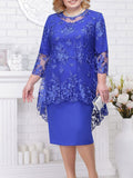 Kukombo Zjkrl Oversized Mother of The Bride Dresses Elegant Weddings Women Midi Dress Two Piece Evening Gown Robe Femme Embroidery Clothing