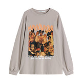 Kukombo Oversized Long Sleeve Graphic T Shirt Women Vintage 90S Y2K Streetwear Harajuku Gothic Punk Clothes Tees T-Shirts For Women 2023