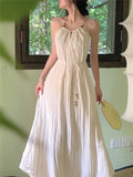 Kukombo Midi Dress Women Summer 2023 New Fashion Elegant Robe Casual Female Slim Vestidos Evening Party Korean Beach Dresses Clothes