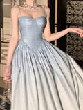 Kukombo Elegant Casual Women Summer Dress Spaghetti Strap Vintage A-Line Solid Wedding Birthday Party Vestidos Female Chic Robe Mujers
