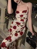 Kukombo Spaghetti Strap Midi Women Summer Dress Sleeveless Sexy Elegant Bodycon Slim Party Vestidos Femme Fashion Vintage Clothes New