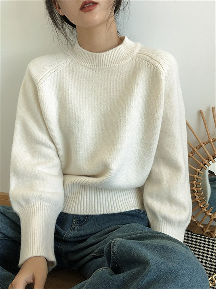 Thanksgiving Gift Winter T Shirt Women Elasticity Oversized T-Shirt Woman Clothes Female Tops Long Sleeve Women's Tube Top Knit Canale