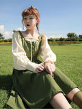 Kukombo Hstar Gothic Lolita Dress Harajuku Fashion Cosplay Dress Japanese Soft Sister Style Green Dress Cute Girl Kawaii Princess