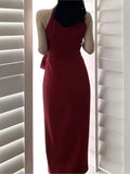 Kukombo Women's Summer Halter Elegant Sexy Midi White Dress Sleeveless Casual Beach Bodycon Black Vestidos Femme Fashion Party Clothes