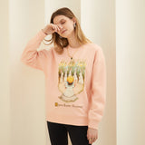 Kukombo Long Sleeve Korean Fashion Style Streetwear Oversized Winter Autumn Warm Fleece Graphic Pullover Crewneck Sweatshirt Women 2023