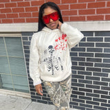Women Hoodies Y2K Streetswear Top Graphic T Shirt 2023 Winter Clothes Casual Blouse Fashion Sweatshirt Hooded Long Sleeve Tops