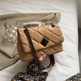 Back To College 2023 Embroidery Thread Small PU Leather Crossbody Bags For Women Hit Women's Luxury Branded Trending Chain Shoulder Handbags