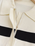 Kukombo Spring Stripe Polo White Knit Dress