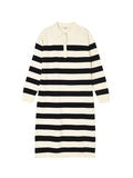 Kukombo Spring Stripe Polo White Knit Dress