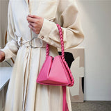 Kukombo Back to school Braided Handle Triangular Designer Mini Women Handbags Trends Summer Fashion Unique Ladies Shoulder Crossbody Bags