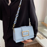 Kukombo Back to school Belt Design Chain Small Shoulder Crossbody Bags For Women Summer 2023 Trend Fashion Brand Simple Flap Ladies Handbags