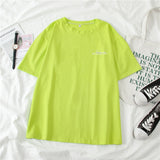 Kukombo T-Shirts Women Short Sleeve Tees O-Neck Embroidery All-Match Basic Fashion Unisex Teenagers Leisure Soft Summer Simple Clothes