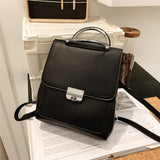 Kukombo Back to school  Vintage Women PU Leather Backpack Fashion School Bags For Female Shoulder Bags Mochila Feminina Ladies Hand Bag Daypack Bagpack