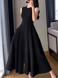 Kukombo Black Dress Women Summer 2023 New Elegant Sleeveless Fashion Evening Party Korean Midi White Dresses Vestidos Female Clothes