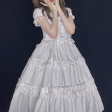 Kukombo Hstar Sweet Kawaii Lolita Shirt Berlin Girl Cute Vintage Jsk Bow Lace Princess Tea Party Dress