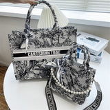 Fashion Stripe Large-Capacity Denim Totes Bag Shoulder Bags For Women Vintage Design Luxury Handbags Women Crossbody Bag Women K44