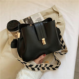Back To College 2023 Vintage Simple Small PU Leather Bucket Crossbody Bags For Women Designer Fashion Lady Luxury Black Shoulder Handbags