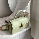 Kukombo Back to school Spring Short Handle Small Tote Women Handbags Brand Designer Solid Color Lock Flap Ladies Shoulder Crossbody Bags