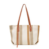 Luxury Design Stripe Linen Tote Women Shoulder Bags for Women Large Capacity Shopper Bag Messenger Bag Handbags bolsos de mujer K40