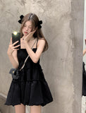 Kukombo Dress Women All-Match Above Knee Sexy Summer BF Spaghetti Strap Streetwear Folds Платье Traf Vestidos Elegantes Para Mujer Robe