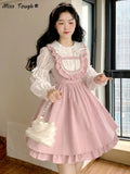 Kukombo Pink Sweet Strap Dress Women Summer Elegant Japanese Party Mini Dress Female Korean Fashion Designer Kawaii Lolita Dress 2022 K94