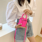 Back To College 2023 Luxury Mini Box PU Leather Sling Crossbody Bag With Short Handle For Woman Cute Phone Shoulder Handbag Kawaii Totes Tiny