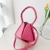 Kukombo Back to school Braided Handle Triangular Designer Mini Women Handbags Trends Summer Fashion Unique Ladies Shoulder Crossbody Bags