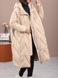 Kukombo Thanksgiving Gift Ailegogo 2024 Winter Women Hooded Loose Thick Warm Long Down Parka Casual Female Zipper 90% White Duck Down Coat Snow Outwear