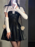 Kukombo Back to school outfit 2023 Spring Elegant Y2K Mini Dress Women Casual Two Piece Dress Set Korean Knitted Sweater Crop Tops Chic Sexy Short Party Dress