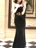 Kukombo Velvet Dress Women Elegant Spring 2023 New Fashion Evening Party Lady Vestido Vintage Summer Sexy Midi Dresses Female Clothing