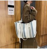Luxury Design Stripe Linen Tote Women Shoulder Bags for Women Large Capacity Shopper Bag Messenger Bag Handbags bolsos de mujer K40