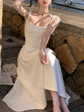 Kukombo White Midi Dress 2023 Summer Women Elegent New French Evening Party Prom Sexy Fashion Slim Clothes Female Vestidos Robe