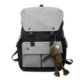Back to school backpack High Capacity Men's For Laptop Backpacks For Teenagers Travel Bag Fashion Couple Schoolbags With Frog Pendant
