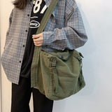 Back To College 2023 Large Capacity Canvas Shoulder Bag Casual Simple Women's Messenger Bags Solid Color Crossbody Bag Fashion Ladies Handbag