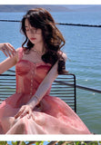 Kukombo Summer Vintage Floral Dress Women Casual Princess Midi Fairy Strap Dress Party Beach Female 2022 Elegant One Piece Dress Korean