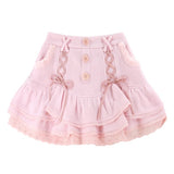 Kukombo  Japanese Sweet Lolita Mini Skirt Women Winter Lace Casual Elegant Kawaii Female Skirt High Waist Bandage Korean Y2k Skirt 2022