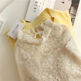 Kukombo  2022 Light Yellow Round Neck Sweater Pure Color Pullover Women's Soft Warm Sweater Loose Outer Tops